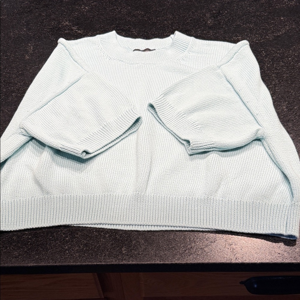Banana Republic Turquoise cotton Cropped sweater, size XL